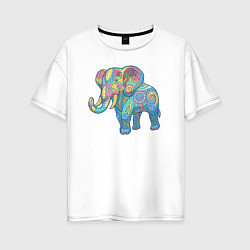 Женская футболка оверсайз Beautiful elephant