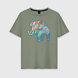 Женская футболка оверсайз Beautiful elephant