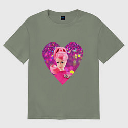 Футболка оверсайз женская Барби сердечко, цвет: авокадо