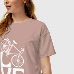Футболка оверсайз женская Любовь велосипедиста, цвет: пыльно-розовый — фото 2