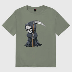 Футболка оверсайз женская Смерть с косой, цвет: авокадо