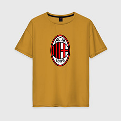 Женская футболка оверсайз Футбольный клуб Milan