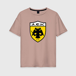 Футболка оверсайз женская Футбольный клуб AEK, цвет: пыльно-розовый