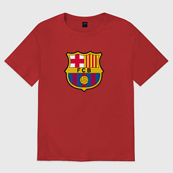 Футболка оверсайз женская Barcelona fc sport, цвет: красный