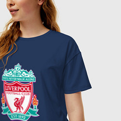 Футболка оверсайз женская Liverpool fc sport collection, цвет: тёмно-синий — фото 2