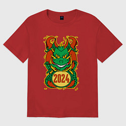 Футболка оверсайз женская Времена драконов: 2024, цвет: красный