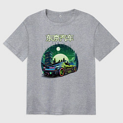 Футболка оверсайз женская Токийский драйв, цвет: меланж