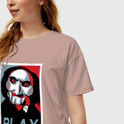 Футболка оверсайз женская Play saw, цвет: пыльно-розовый — фото 2