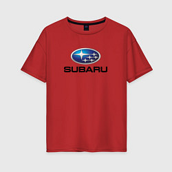 Футболка оверсайз женская Subaru sport auto, цвет: красный