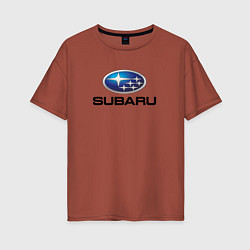 Футболка оверсайз женская Subaru sport auto, цвет: кирпичный