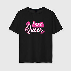 Футболка оверсайз женская Lash queen - Barbie style, цвет: черный