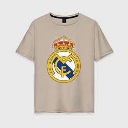 Футболка оверсайз женская Real madrid fc sport, цвет: миндальный