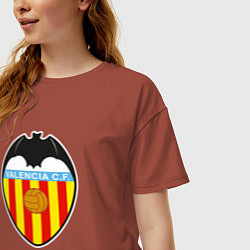 Футболка оверсайз женская Valencia fc sport, цвет: кирпичный — фото 2