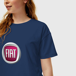 Футболка оверсайз женская Fiat Italy, цвет: тёмно-синий — фото 2