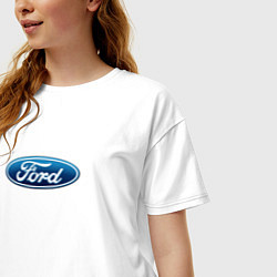 Футболка оверсайз женская Ford usa auto brend, цвет: белый — фото 2