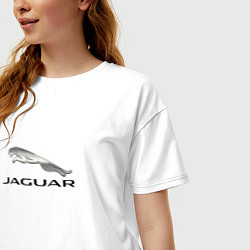 Футболка оверсайз женская Ягуар спорт кар, цвет: белый — фото 2