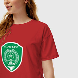 Футболка оверсайз женская Футбольный клуб Ахмат кавказ, цвет: красный — фото 2