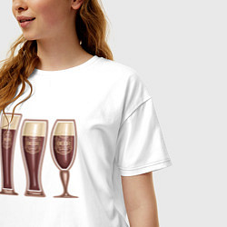 Футболка оверсайз женская Тёмное пивко, цвет: белый — фото 2