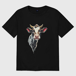Женская футболка оверсайз Злая корова