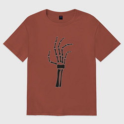 Женская футболка оверсайз Рука скелета