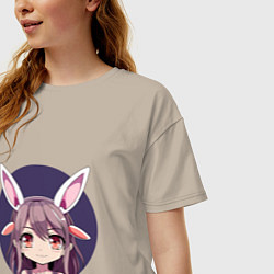 Футболка оверсайз женская Девочка зайка, цвет: миндальный — фото 2