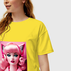 Футболка оверсайз женская Barbie cat, цвет: желтый — фото 2