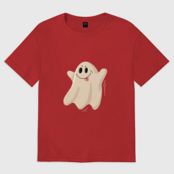 Женская футболка оверсайз Привидение смешное