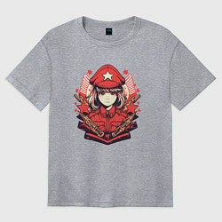 Женская футболка оверсайз СССР вайфу