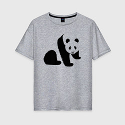 Футболка оверсайз женская Гигантская панда, цвет: меланж