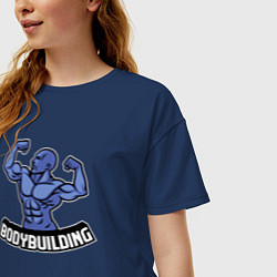 Футболка оверсайз женская Bodybuilding power, цвет: тёмно-синий — фото 2