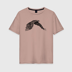 Футболка оверсайз женская Орёл в полёте, цвет: пыльно-розовый