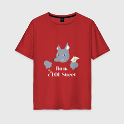 Женская футболка оверсайз Волк с LOL Street