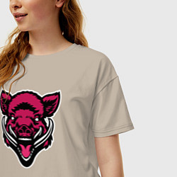 Футболка оверсайз женская Angry boar, цвет: миндальный — фото 2