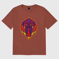 Футболка оверсайз женская Color monkey, цвет: кирпичный