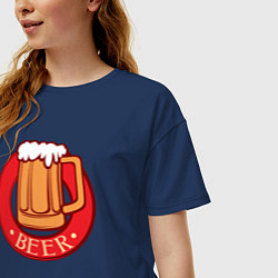 Футболка оверсайз женская Good beer, цвет: тёмно-синий — фото 2