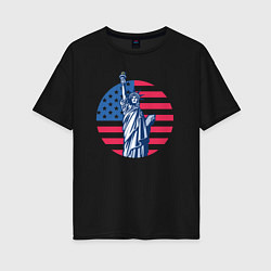 Футболка оверсайз женская Statue of Liberty, цвет: черный