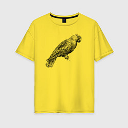 Женская футболка оверсайз Попугай амазон