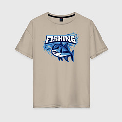 Женская футболка оверсайз Fishing style