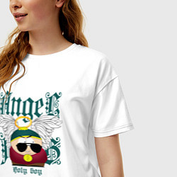 Футболка оверсайз женская Эрик Картман ангел, цвет: белый — фото 2