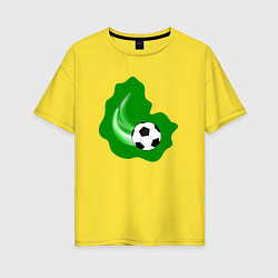 Футболка оверсайз женская Летящий мяч, цвет: желтый