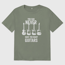 Женская футболка оверсайз Гитар много не бывает