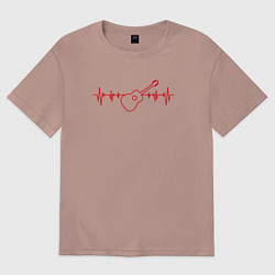 Женская футболка оверсайз Пульс гитары