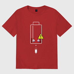 Футболка оверсайз женская Почти разряжен, цвет: красный