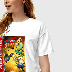 Футболка оверсайз женская Earth worm jim 2 cover, цвет: белый — фото 2