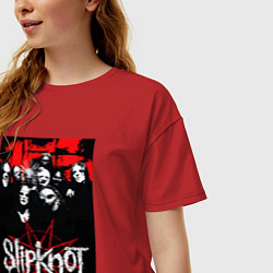 Футболка оверсайз женская Slipknot - all, цвет: красный — фото 2