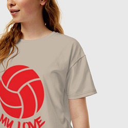 Футболка оверсайз женская Volleyball my love, цвет: миндальный — фото 2