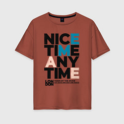 Женская футболка оверсайз Nice time