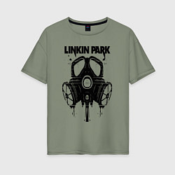 Женская футболка оверсайз Linkin Park - gas mask