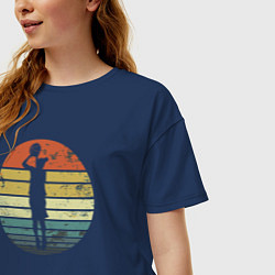 Футболка оверсайз женская Basketball girl, цвет: тёмно-синий — фото 2