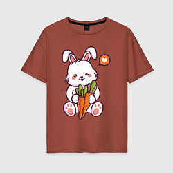 Футболка оверсайз женская Любитель морковок, цвет: кирпичный
